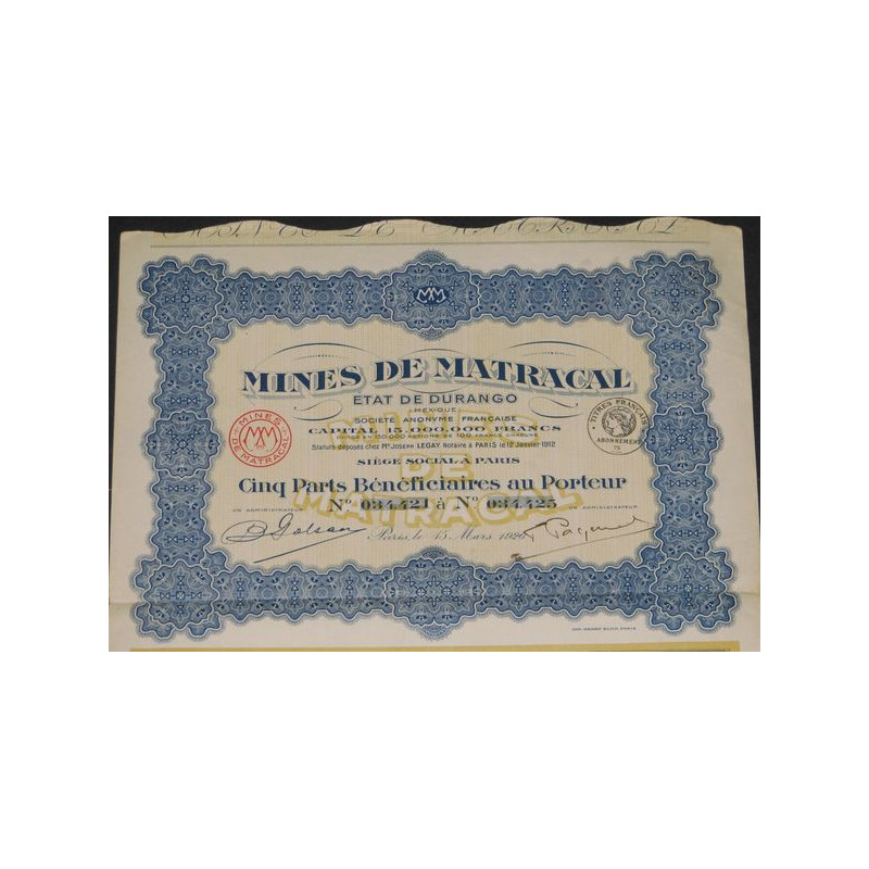 Mines de Matracal - Etat de Durango (5 PB)