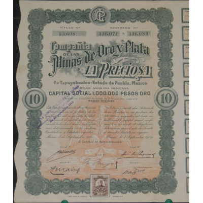 Cia de las Minas de Oro y Plata La Preciosa (10 Ac)