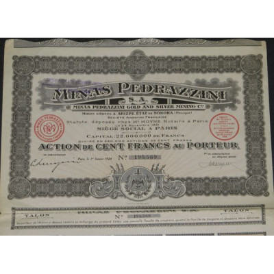 Minas Pedrazzini Gold and Silver Mining Co (Ac)