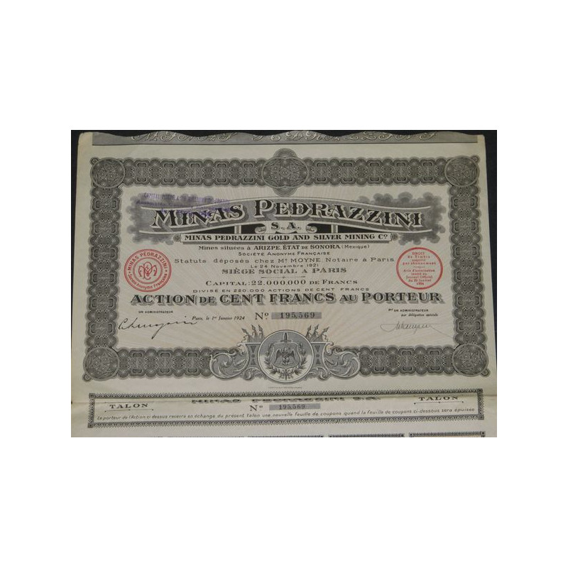 Minas Pedrazzini Gold and Silver Mining Co (Ac)
