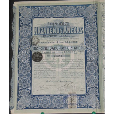 Cia Minera Nazareno y Anexas en Temascaltepec (BF)