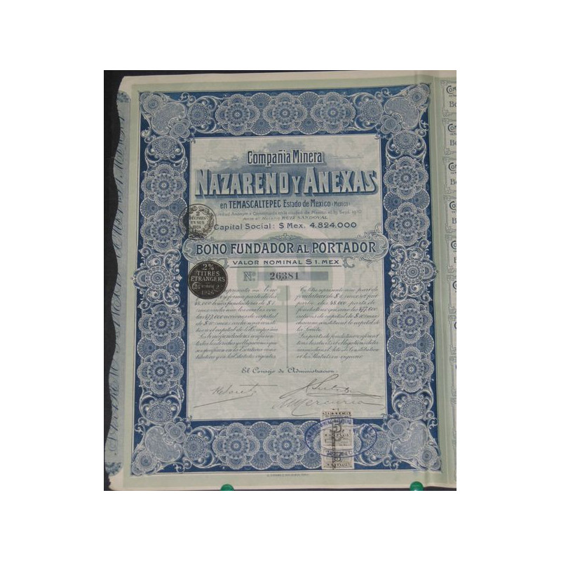Cia Minera Nazareno y Anexas en Temascaltepec (BF)
