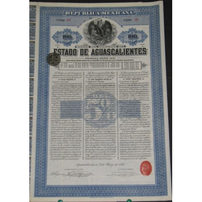Estado de Aguascalientes (Bon 100 Piastres)