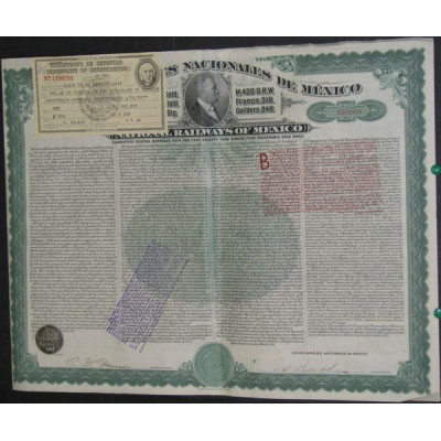 Ferrocarriles Nacionales de Mexico - Chemins de Fer Nationaux du Mexique ($ 100)