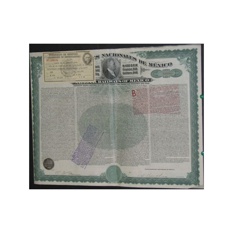 Ferrocarriles Nacionales de Mexico - Chemins de Fer Nationaux du Mexique ($ 100)