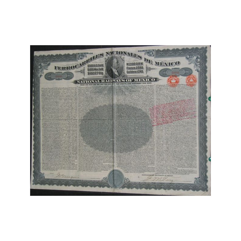 Ferrocarriles Nacionales de Mexico - Chemins de Fer Nationaux du Mexique ($ 500)