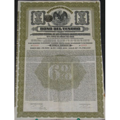 Bono del Tesoro 6 % Oro 10 Anos de 1913