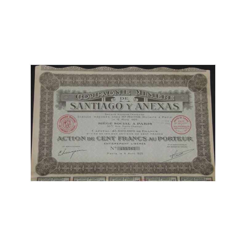 Cie Minière de Santiago y Anexas (Ac)