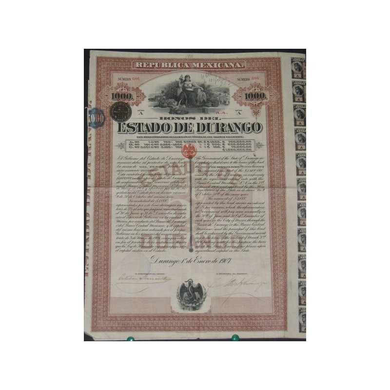 Bonos del Estado de Durango (Bon mil Pesos)