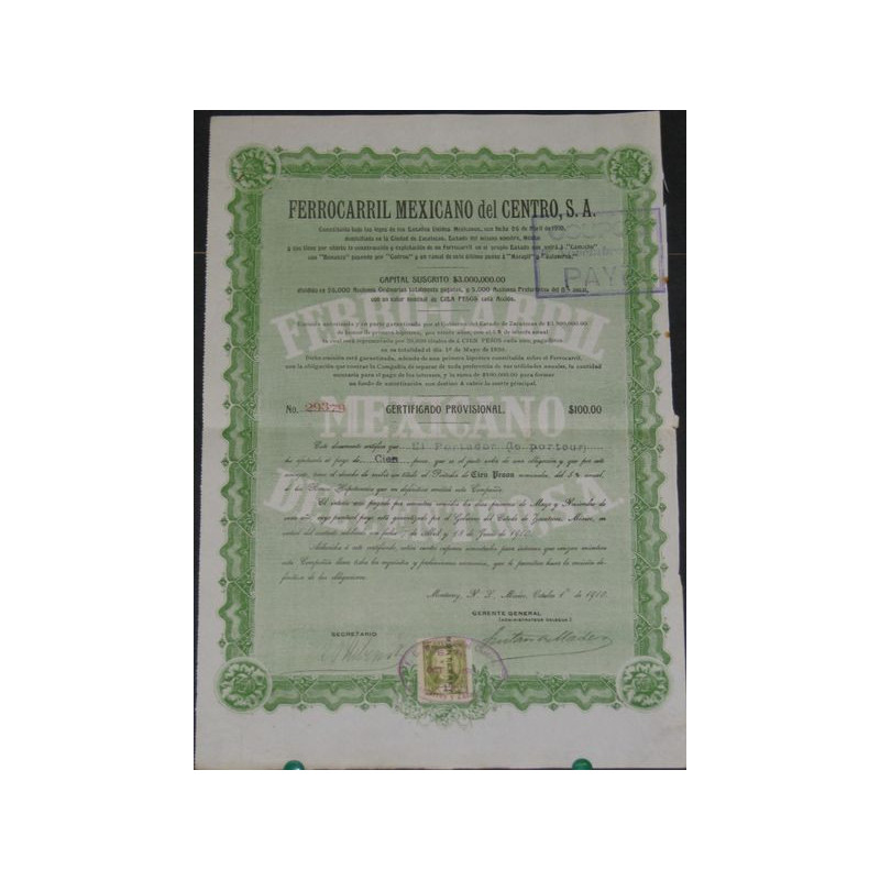 Ferrocaril Mexicano del Centro (modèle 2)