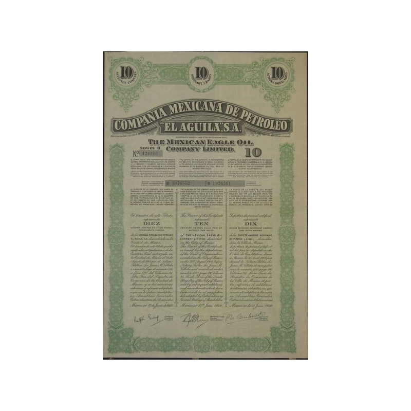 La Cia Mexicana de Petroleo "El Aguila" - The Mexican Eagle Oil Cy Ltd (10 Ac)