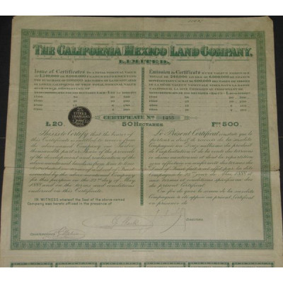 The California Mexico Land Cy - £ 20