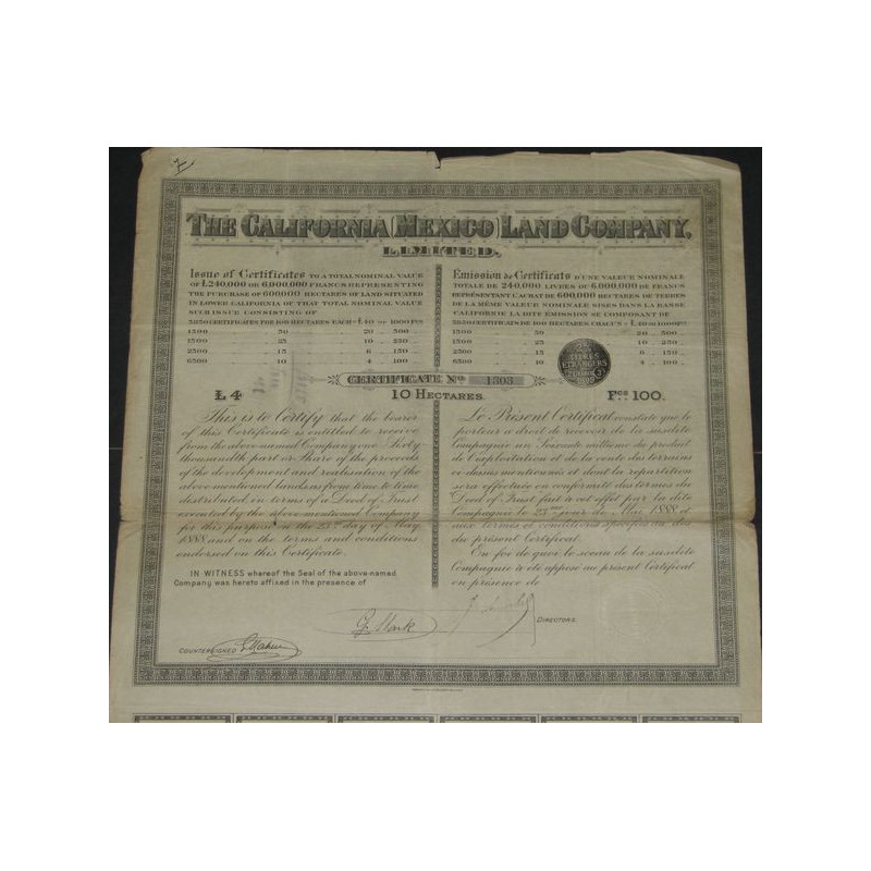 The California Mexico Land Cy - £ 40