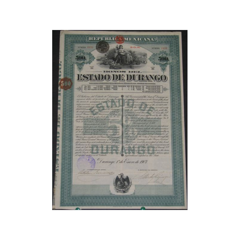 Bonos del Estado de Durango (Bon 500 Pesos)