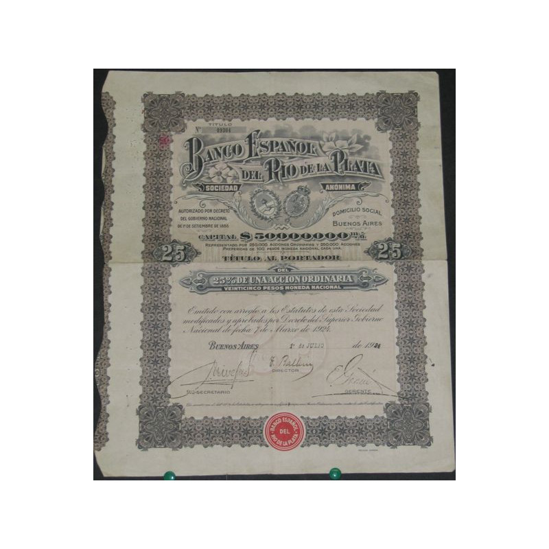 Banco Español des Rio de la Plata (25 % Ac)
