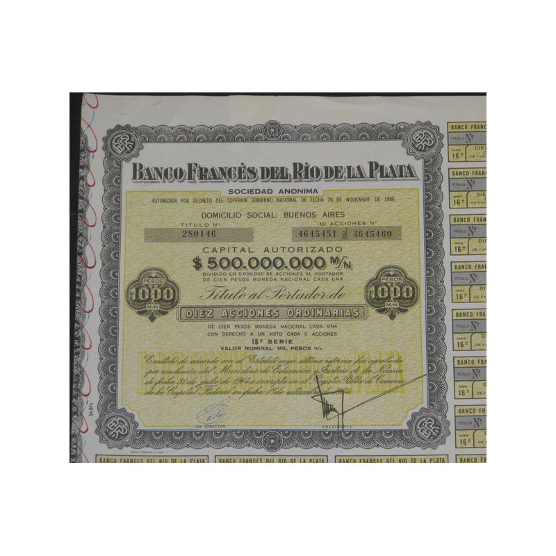 Banco Frances del Rio de la Plata (10 Act grise)