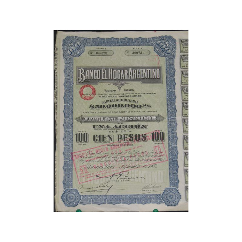Banco El Hogar Argentino (100 Pesos)