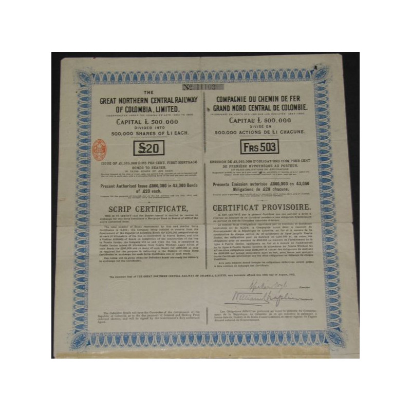 Cie du Chemin de Fer Grand Nord Central de Colombie