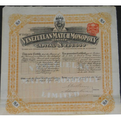 Venezuelan Match Monopoly Ltd (5 Ac)