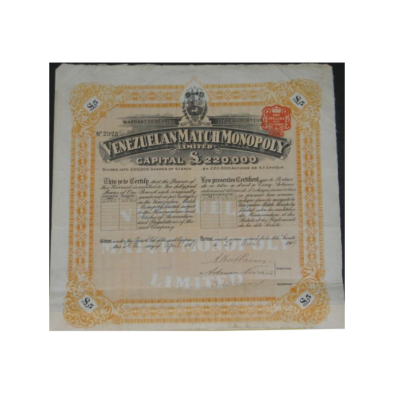 Venezuelan Match Monopoly Ltd (5 Ac)