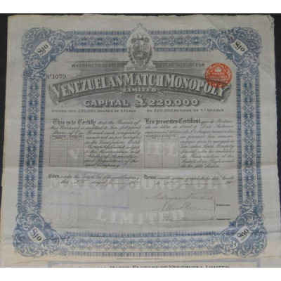 Venezuelan Match Monopoly Ltd (10 Ac)