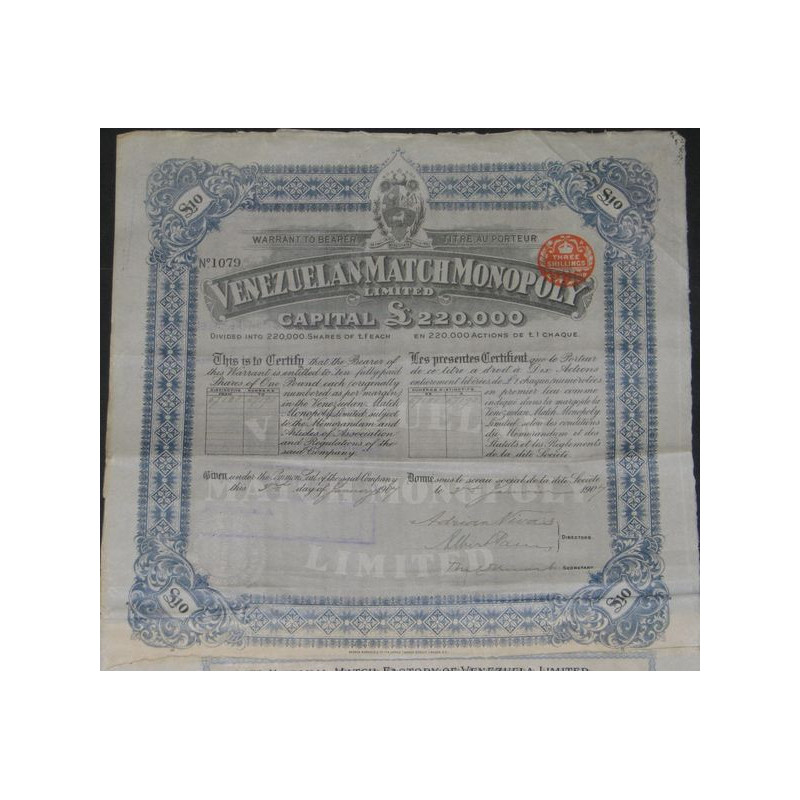 Venezuelan Match Monopoly Ltd (10 Ac)