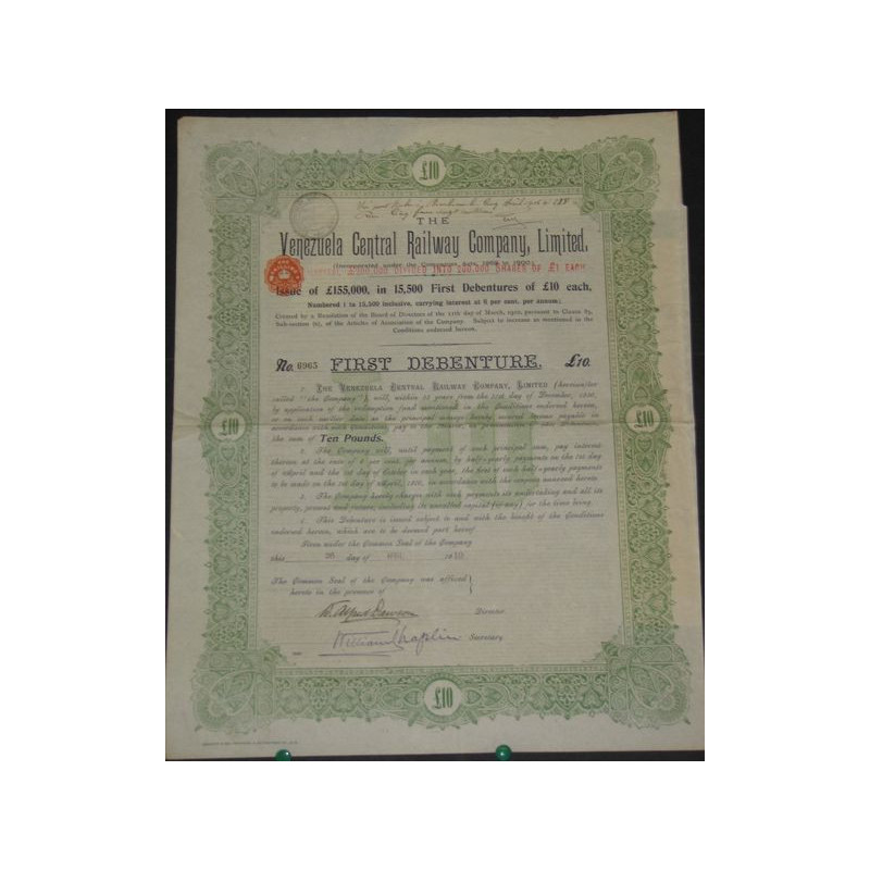 The Venezuela Central Railway Cy Ltd (First Debenture)