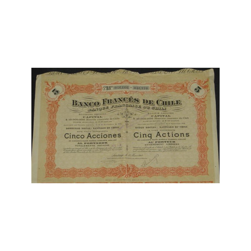 Banque Française du Chili (5 Ac)