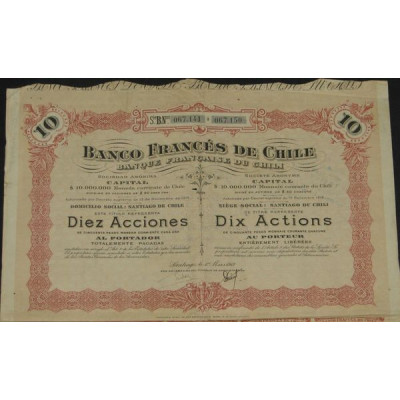 Banque Française du Chili (10 Ac)