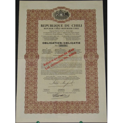 Emprunt Extérieur Or 6 % Janvier 1930