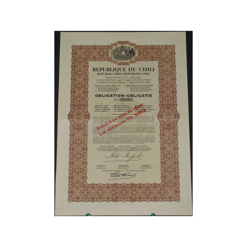 Emprunt Extérieur Or 6 % Janvier 1930