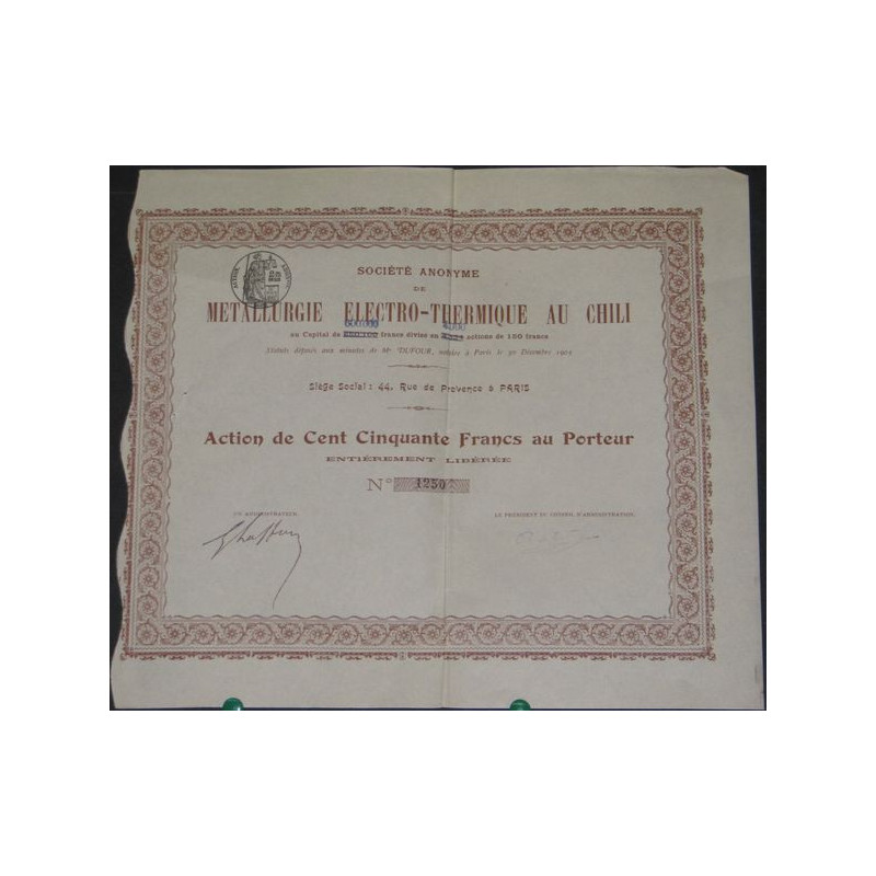 S.A. de Métallurgie Electro-Thermique au Chili