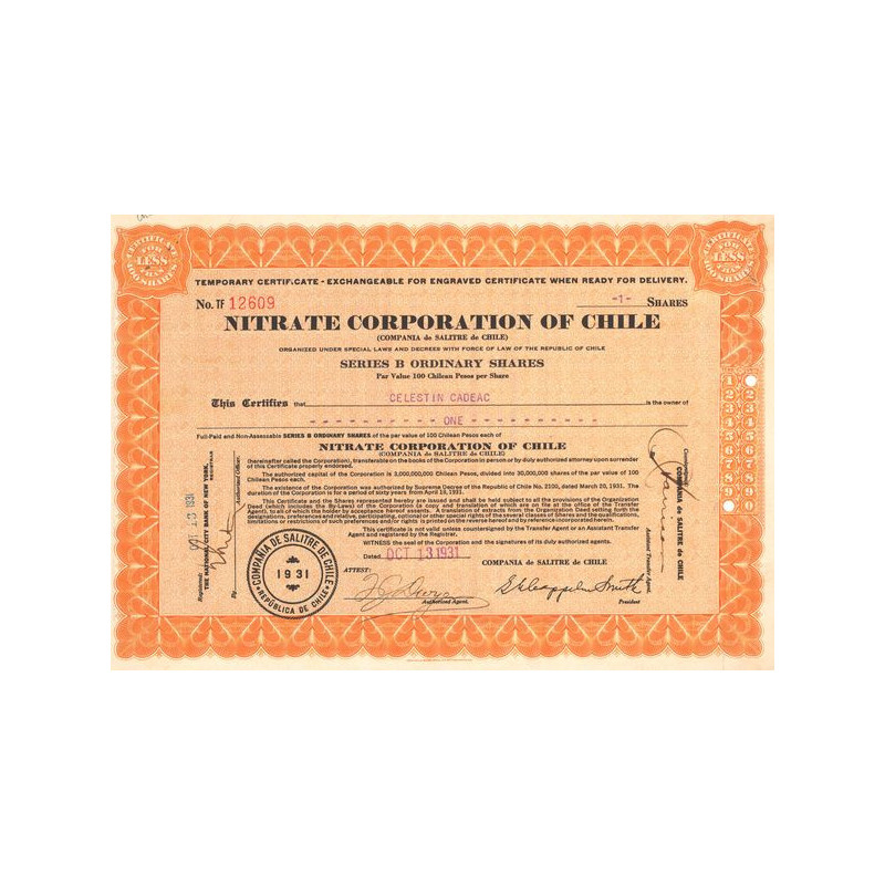 Nitrate Corporation of Chile (Orange grand modèle)