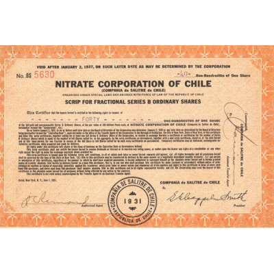 Nitrate Corporation of Chile (Orange petit modèle)