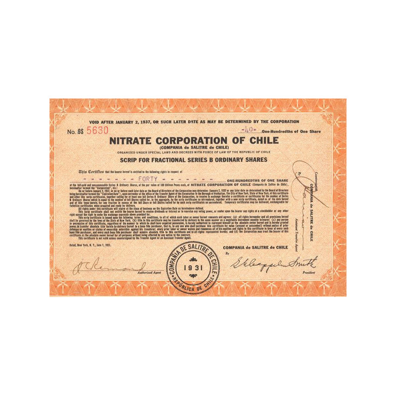 Nitrate Corporation of Chile (Orange petit modèle)
