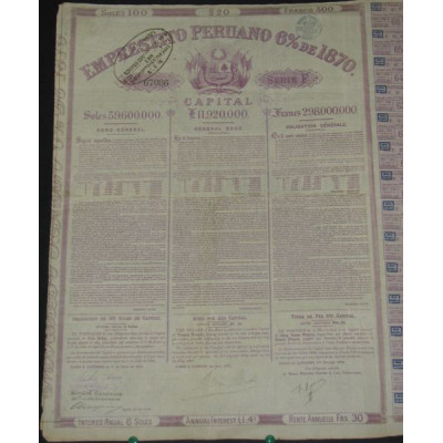 Emprestito Peruano 6 % de 1870