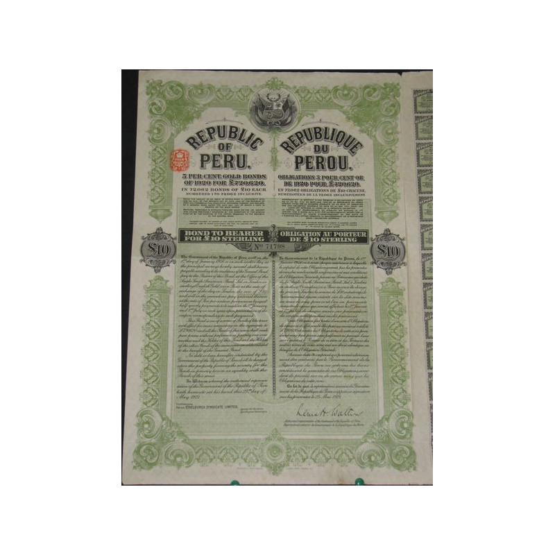 Obligation 5 % Or de 1920