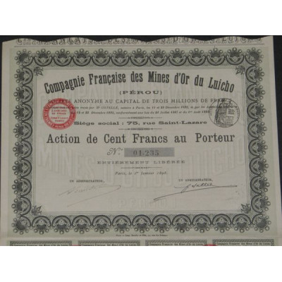 Cie Française des Mines d'Or du Luicho