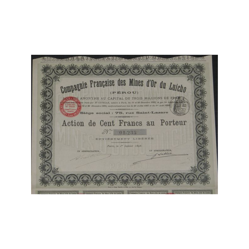 Cie Française des Mines d'Or du Luicho