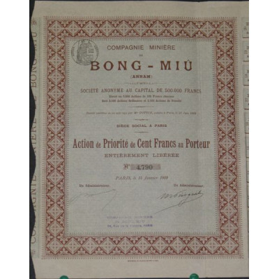 Cie Minière de Bong-Miû (Annam) (Act P)