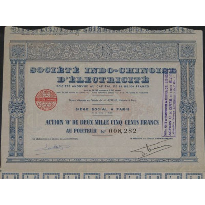 Sté Indo-Chinoise d'Electricité (Act O 2500 F)