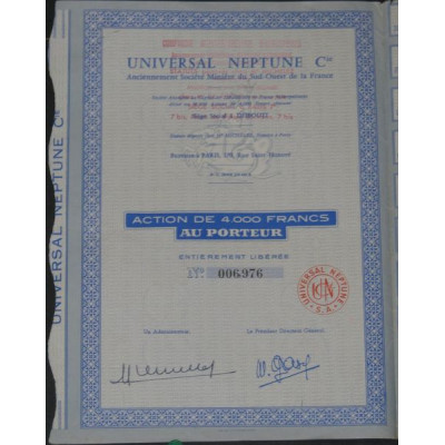 Universal Neptune Cie (Anc Sté Minière du Sud-Ouest de la France) (Ac)