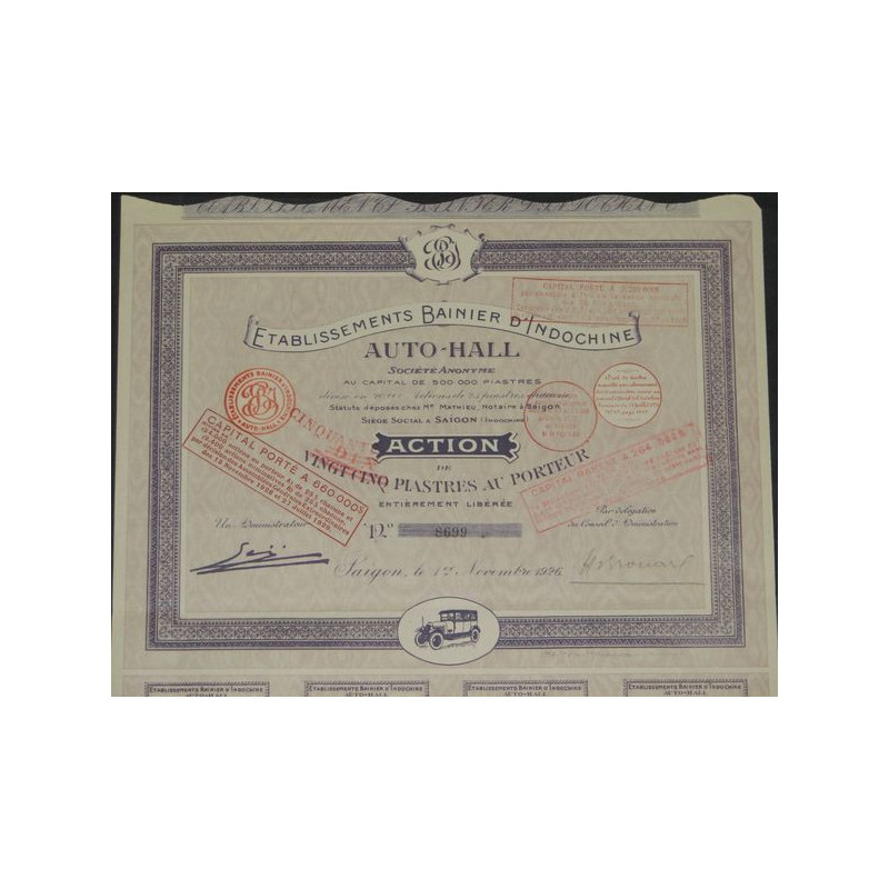 Ets Bainier d'Indochine - Auto-Hall