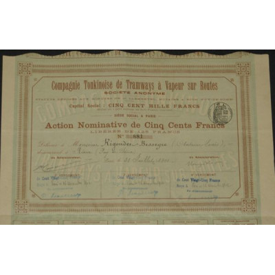 Cie Tonkinoise de Tramways à Vapeur sur routes