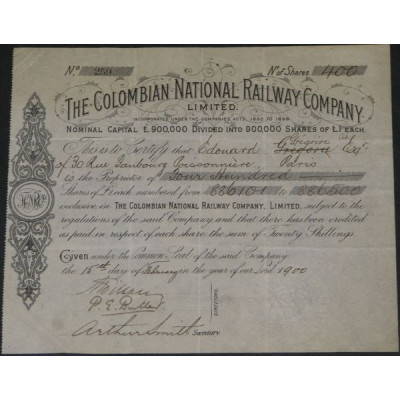 The Colombian National Railway Cy Ltd (Certif Nomin)