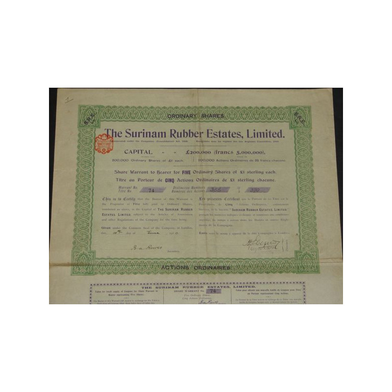 The Surinam Rubber Estates Ltd