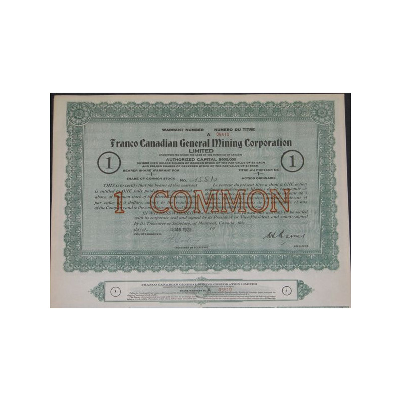 Franco Canadian General Mining Corporation Ltd