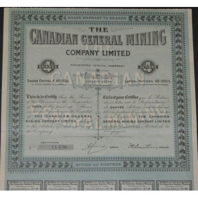 The Canadian General Mining Cy Ltd (Titre 4 Act £ 1)