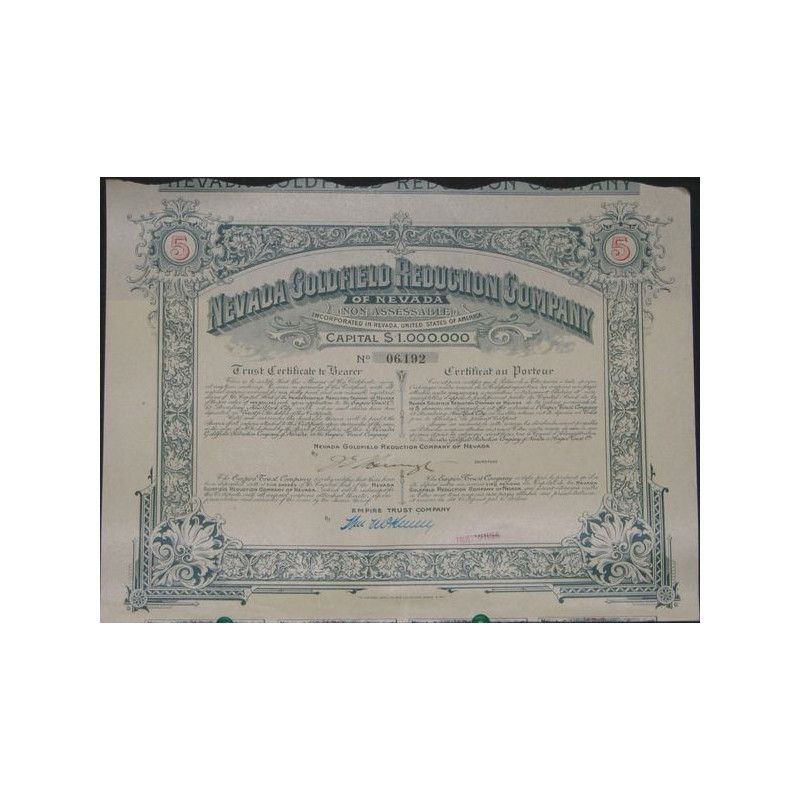 Nevada Goldfield Reduction Cy of Nevada