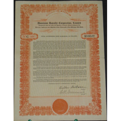 Dominion Royalty Corportation Ltd (Bond)